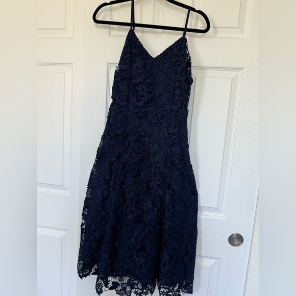 Alice + Olivia Naomi Spaghetti Strap Lace Dress in Sapphire-size 10 - Picture 4 of 9